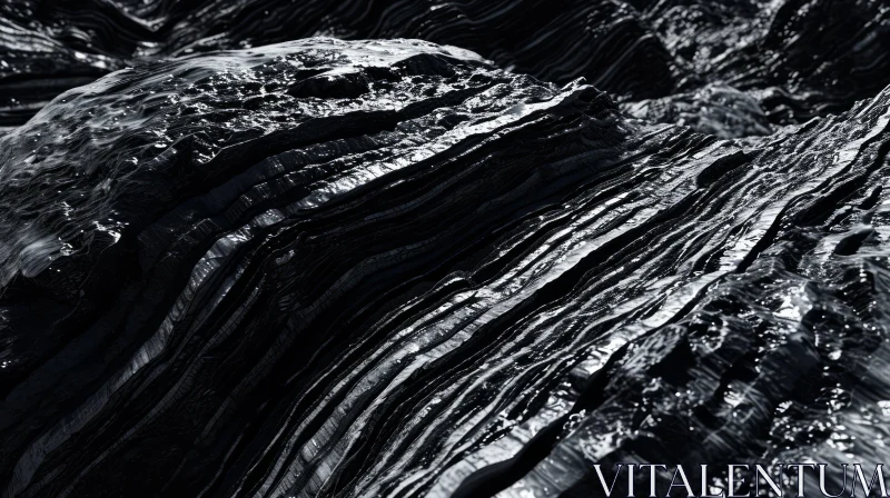 Enigmatic Dark Abstract Landscape with Black Rocks Enigmatic Dark Abstract Landscape with Black Rocks