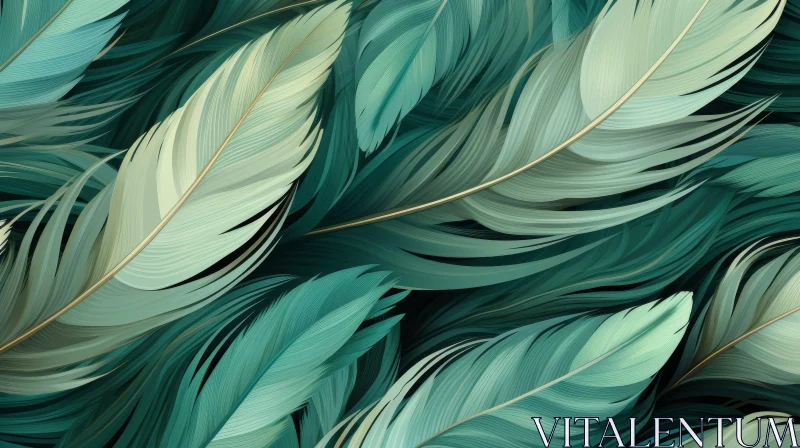 Green and Blue Feathers Background Illustration Green and Blue Feathers Background Illustration