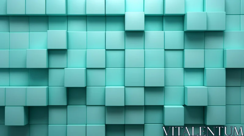 Turquoise Cube Background | 3D Rendering Turquoise Cube Background | 3D Rendering