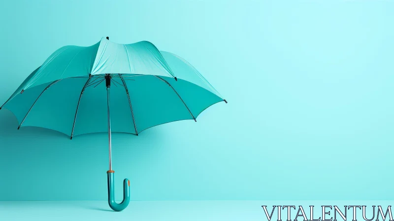 Blue Umbrella 3D Rendering on Solid Background Blue Umbrella 3D Rendering on Solid Background