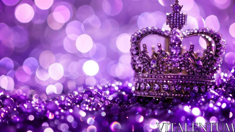 Royal Gold and Purple Crown on Beads - Majestic Purple Background Royal Gold and Purple Crown on Beads - Majestic Purple Background