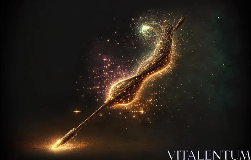 Enchanting Fanged Wand with Sparkled Gold Particles Enchanting Fanged Wand with Sparkled Gold Particles