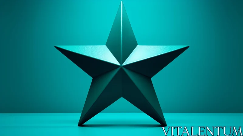 Turquoise Star on Background - 3D Illustration Turquoise Star on Background - 3D Illustration