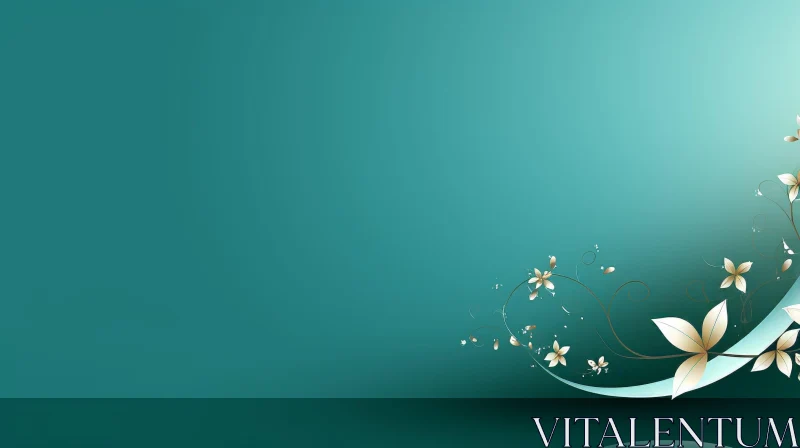 Dark Green Gradient Background with White Flower Pattern Dark Green Gradient Background with White Flower Pattern
