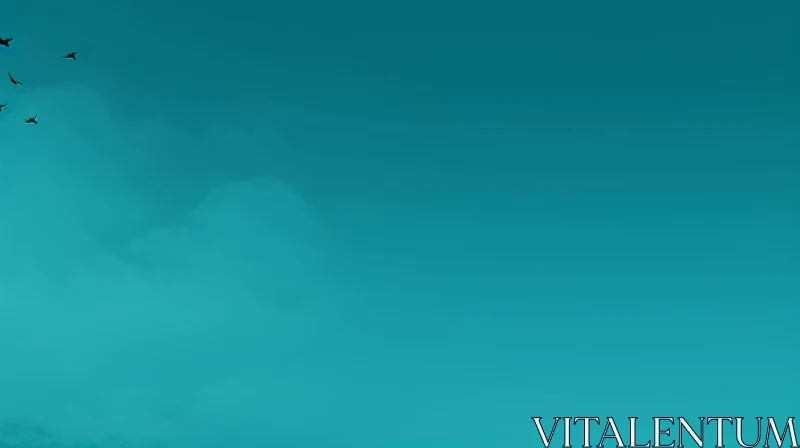 Blue Gradient Background with Silhouetted Birds Blue Gradient Background with Silhouetted Birds