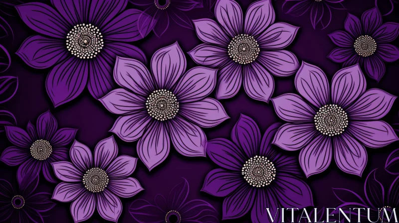 Elegant Purple Flower Seamless Pattern Elegant Purple Flower Seamless Pattern