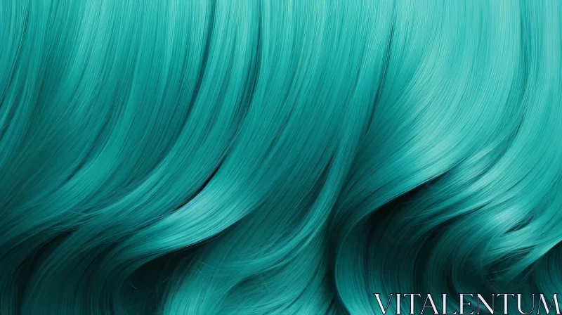 Turquoise Hair Waves - Beauty Close-Up Turquoise Hair Waves - Beauty Close-Up