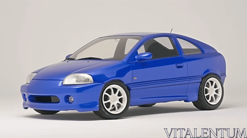 Blue Car Model in Y2K Aesthetic - Hyperrealistic Rendering Blue Car Model in Y2K Aesthetic - Hyperrealistic Rendering
