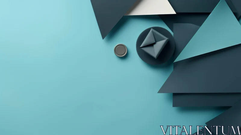Elegant Blue and Gray Geometric 3D Render with Gift Elegant Blue and Gray Geometric 3D Render with Gift