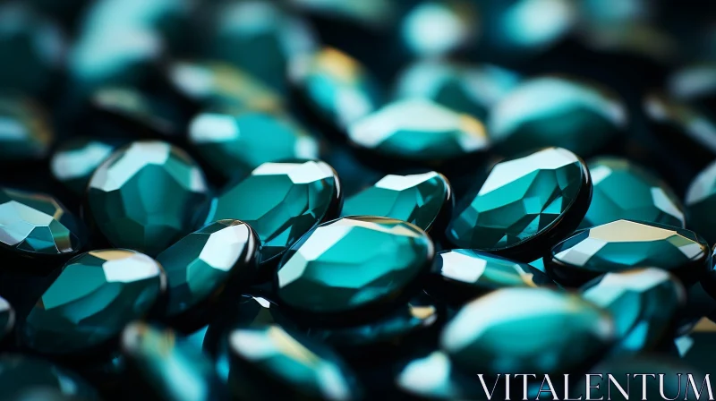 Teal Gemstones Close-Up on Black Background Teal Gemstones Close-Up on Black Background