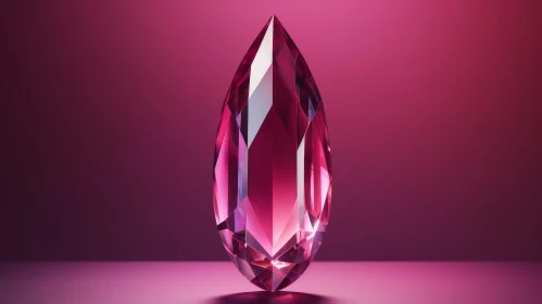Pink Gemstone 3D Render on Soft Pink Background Pink Gemstone 3D Render on Soft Pink Background