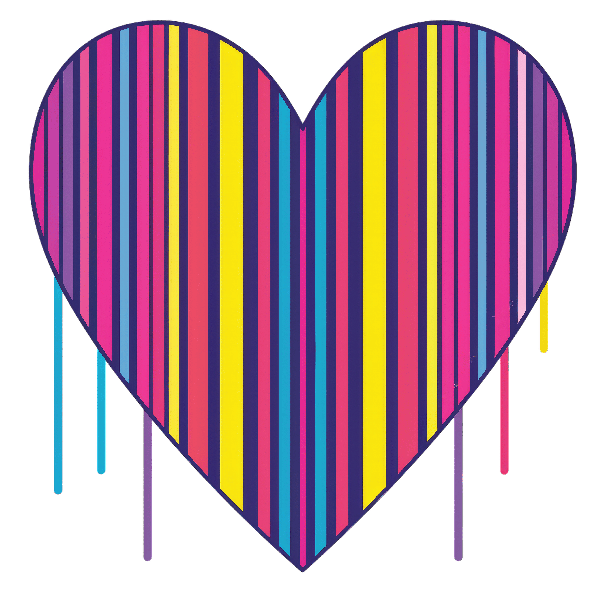 Vivid Striped Heart Graphic Vivid Striped Heart Graphic