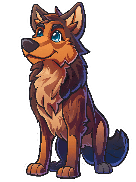 Cute Cartoon Wolf Design Cute Cartoon Wolf Design