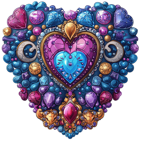 Jewel-Encrusted Heart Art Jewel-Encrusted Heart Art