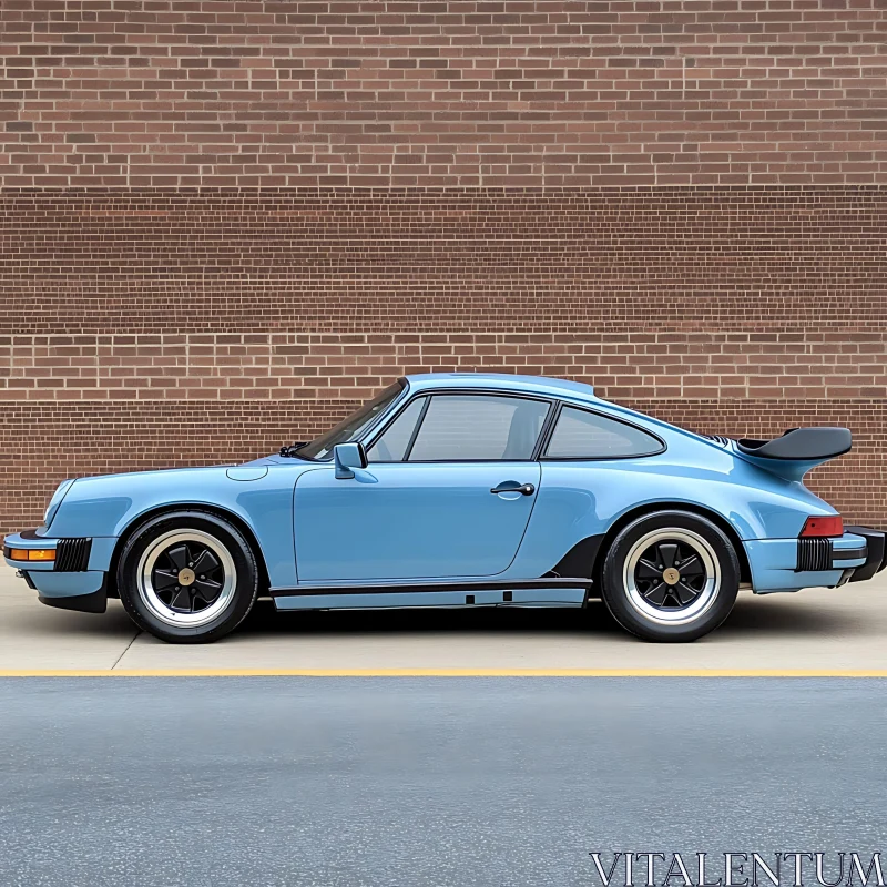 Vintage Blue Porsche with Rear Spoiler Vintage Blue Porsche with Rear Spoiler