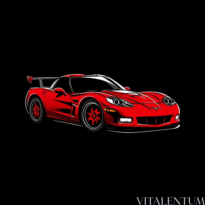 Stylish Red Performance Car Illustration Stylish Red Performance Car Illustration