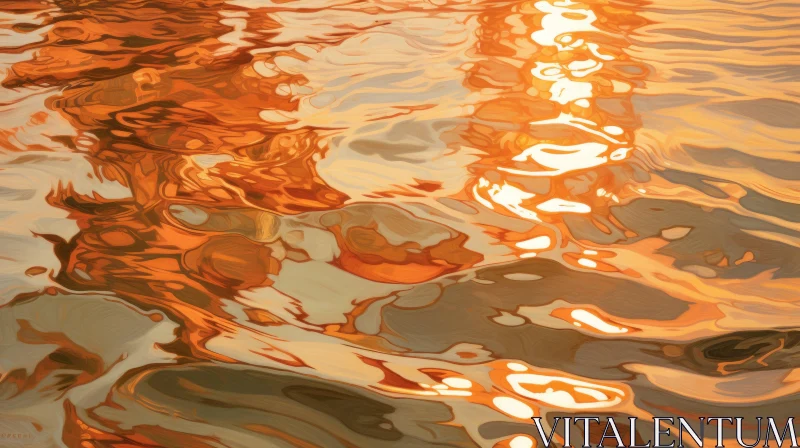 Golden Reflection: A Photorealistic View of a River at Sunset Golden Reflection: A Photorealistic View of a River at Sunset