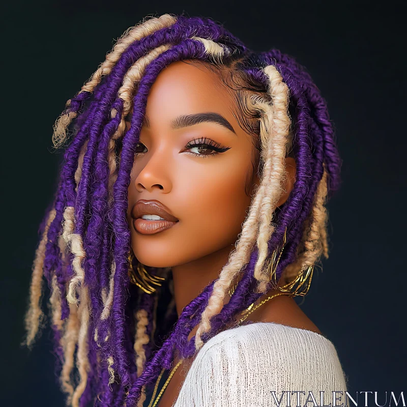 Women's Hairstyles: Purple and Blonde Braids Women's Hairstyles: Purple and Blonde Braids
